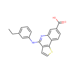 CCc1cccc(Nc2nc3cc(C(=O)O)ccc3c3sccc23)c1 ZINC000167767019