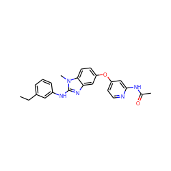 CCc1cccc(Nc2nc3cc(Oc4ccnc(NC(C)=O)c4)ccc3n2C)c1 ZINC000167748298
