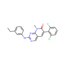 CCc1cccc(Nc2ncc3cc(-c4c(Cl)cccc4Cl)c(=O)n(C)c3n2)c1 ZINC000045253426