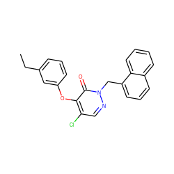 CCc1cccc(Oc2c(Cl)cnn(Cc3cccc4ccccc34)c2=O)c1 ZINC000073405288