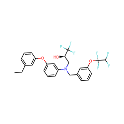 CCc1cccc(Oc2cccc(N(Cc3cccc(OC(F)(F)C(F)F)c3)C[C@@H](O)C(F)(F)F)c2)c1 ZINC000026263048