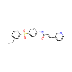 CCc1cccc(S(=O)(=O)c2ccc(NC(=O)/C=C/c3cccnc3)cc2)c1 ZINC000142463172