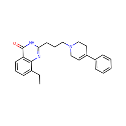 CCc1cccc2c(=O)[nH]c(CCCN3CC=C(c4ccccc4)CC3)nc12 ZINC000013581556