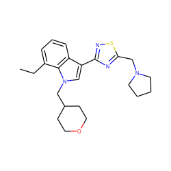 CCc1cccc2c(-c3nsc(CN4CCCC4)n3)cn(CC3CCOCC3)c12 ZINC000071317784