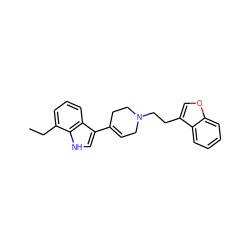 CCc1cccc2c(C3=CCN(CCc4coc5ccccc45)CC3)c[nH]c12 ZINC000045369587