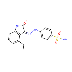 CCc1cccc2c1/C(=N/Nc1ccc(S(N)(=O)=O)cc1)C(=O)N2 ZINC000013470432