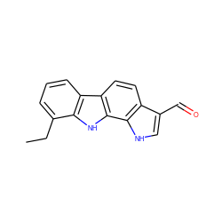 CCc1cccc2c1[nH]c1c2ccc2c(C=O)c[nH]c21 ZINC000064490677