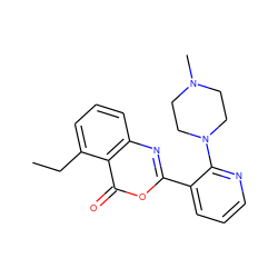 CCc1cccc2nc(-c3cccnc3N3CCN(C)CC3)oc(=O)c12 ZINC000043078600