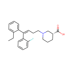 CCc1ccccc1/C(=C/CCN1CCC[C@@H](C(=O)O)C1)c1ccccc1F ZINC000066263955