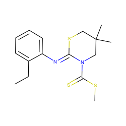 CCc1ccccc1/N=C1\SCC(C)(C)CN1C(=S)SC ZINC000028948351