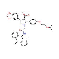 CCc1ccccc1[C@@H](NC(=O)CN1C[C@H](c2ccc3c(c2)OCO3)[C@@H](C(=O)O)[C@@H]1c1ccc(OCCOC(C)C)cc1)c1ccccc1C ZINC000027204113