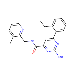 CCc1ccccc1-c1cc(C(=O)NCc2ncccc2C)nc(N)n1 ZINC000045348038