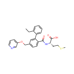 CCc1ccccc1-c1cc(COc2cccnc2)ccc1C(=O)N[C@@H](CCSC)C(=O)O ZINC000027424945