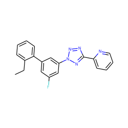 CCc1ccccc1-c1cc(F)cc(-n2nnc(-c3ccccn3)n2)c1 ZINC000028392822