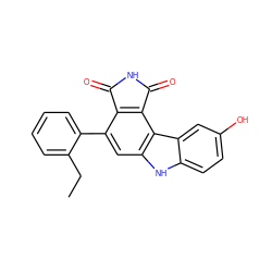 CCc1ccccc1-c1cc2[nH]c3ccc(O)cc3c2c2c1C(=O)NC2=O ZINC000036161221