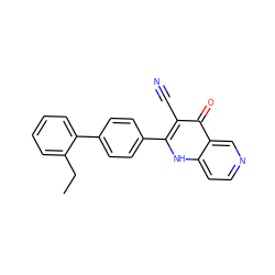 CCc1ccccc1-c1ccc(-c2[nH]c3ccncc3c(=O)c2C#N)cc1 ZINC000073315646