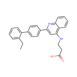 CCc1ccccc1-c1ccc(-c2cc(NCCC(=O)O)c3ccccc3n2)cc1 ZINC000028897302