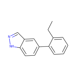 CCc1ccccc1-c1ccc2[nH]ncc2c1 ZINC000169329416