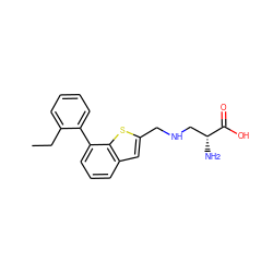 CCc1ccccc1-c1cccc2cc(CNC[C@@H](N)C(=O)O)sc12 ZINC001772649105