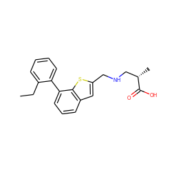 CCc1ccccc1-c1cccc2cc(CNC[C@H](C)C(=O)O)sc12 ZINC001772625832