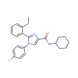 CCc1ccccc1-c1nc(C(=O)NC2CCCCC2)cn1-c1ccc(Cl)cc1 ZINC000028702473