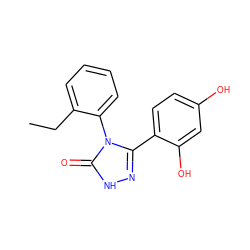 CCc1ccccc1-n1c(-c2ccc(O)cc2O)n[nH]c1=O ZINC001772582757