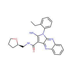 CCc1ccccc1-n1c(N)c(C(=O)NC[C@H]2CCCO2)c2nc3ccccc3nc21 ZINC000002359915