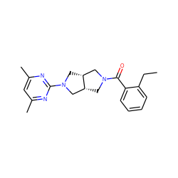 CCc1ccccc1C(=O)N1C[C@@H]2CN(c3nc(C)cc(C)n3)C[C@@H]2C1 ZINC000116823300