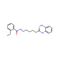 CCc1ccccc1C(=O)NCCCCCC(=O)Nc1ccccc1N ZINC000117581597