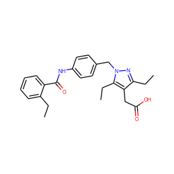 CCc1ccccc1C(=O)Nc1ccc(Cn2nc(CC)c(CC(=O)O)c2CC)cc1 ZINC000168885762