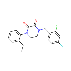 CCc1ccccc1N1CCN(Cc2ccc(F)cc2Cl)C(=O)C1=O ZINC000095565716