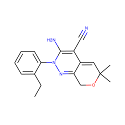 CCc1ccccc1N1N=C2COC(C)(C)C=C2C(C#N)=C1N ZINC000013838673