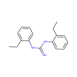 CCc1ccccc1NC(=N)Nc1ccccc1CC ZINC000013733736