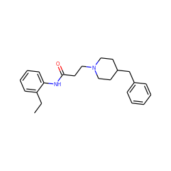 CCc1ccccc1NC(=O)CCN1CCC(Cc2ccccc2)CC1 ZINC000026746401