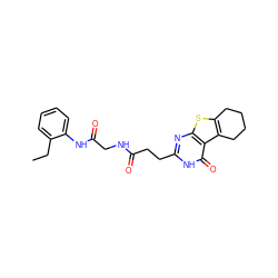 CCc1ccccc1NC(=O)CNC(=O)CCc1nc2sc3c(c2c(=O)[nH]1)CCCC3 ZINC000017702098