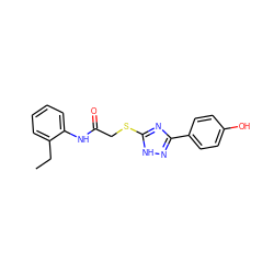 CCc1ccccc1NC(=O)CSc1nc(-c2ccc(O)cc2)n[nH]1 ZINC000653821070