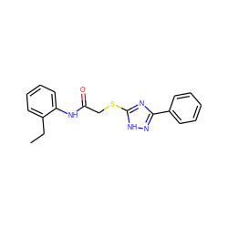 CCc1ccccc1NC(=O)CSc1nc(-c2ccccc2)n[nH]1 ZINC000006519832