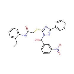 CCc1ccccc1NC(=O)CSc1nc(-c2ccccc2)nn1C(=O)c1cccc([N+](=O)[O-])c1 ZINC000006860744