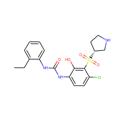 CCc1ccccc1NC(=O)Nc1ccc(Cl)c(S(=O)(=O)[C@@H]2CCNC2)c1O ZINC000115475260