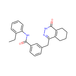 CCc1ccccc1NC(=O)c1cccc(Cc2n[nH]c(=O)c3c2CCCC3)c1 ZINC000167178039