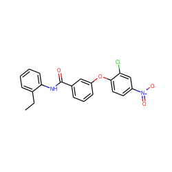 CCc1ccccc1NC(=O)c1cccc(Oc2ccc([N+](=O)[O-])cc2Cl)c1 ZINC000001108326