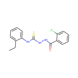 CCc1ccccc1NC(=S)NNC(=O)c1ccccc1Cl ZINC000013519485