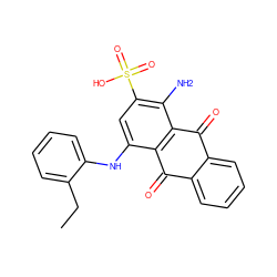 CCc1ccccc1Nc1cc(S(=O)(=O)O)c(N)c2c1C(=O)c1ccccc1C2=O ZINC000029130947