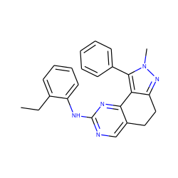 CCc1ccccc1Nc1ncc2c(n1)-c1c(nn(C)c1-c1ccccc1)CC2 ZINC000169702155