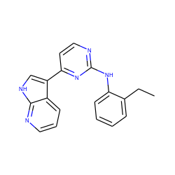 CCc1ccccc1Nc1nccc(-c2c[nH]c3ncccc23)n1 ZINC000036124452