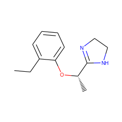 CCc1ccccc1O[C@@H](C)C1=NCCN1 ZINC000027712338