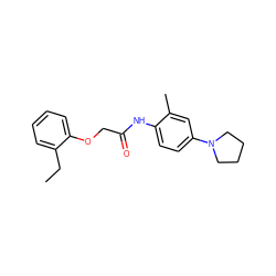 CCc1ccccc1OCC(=O)Nc1ccc(N2CCCC2)cc1C ZINC000006790790