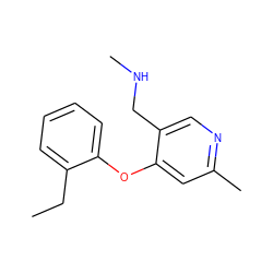 CCc1ccccc1Oc1cc(C)ncc1CNC ZINC000029124671