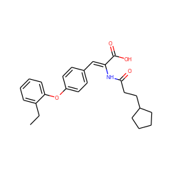 CCc1ccccc1Oc1ccc(/C=C(\NC(=O)CCC2CCCC2)C(=O)O)cc1 ZINC000028476482