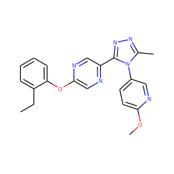 CCc1ccccc1Oc1cnc(-c2nnc(C)n2-c2ccc(OC)nc2)cn1 ZINC000043123147